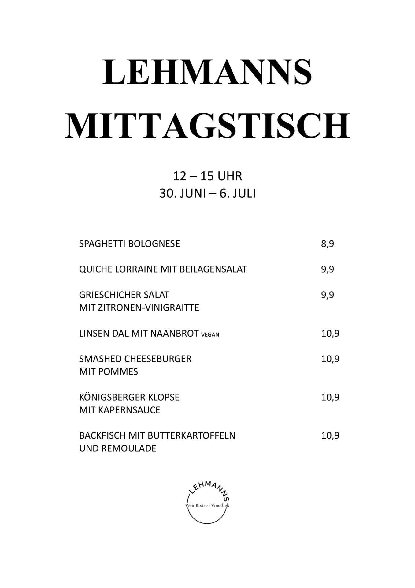 Mittagstisch Lehmanns