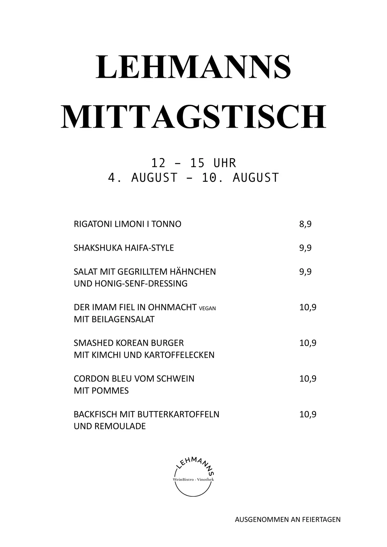 Mittagstisch Lehmanns