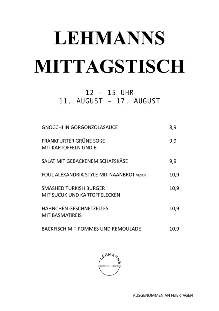 Mittagstisch Lehmanns